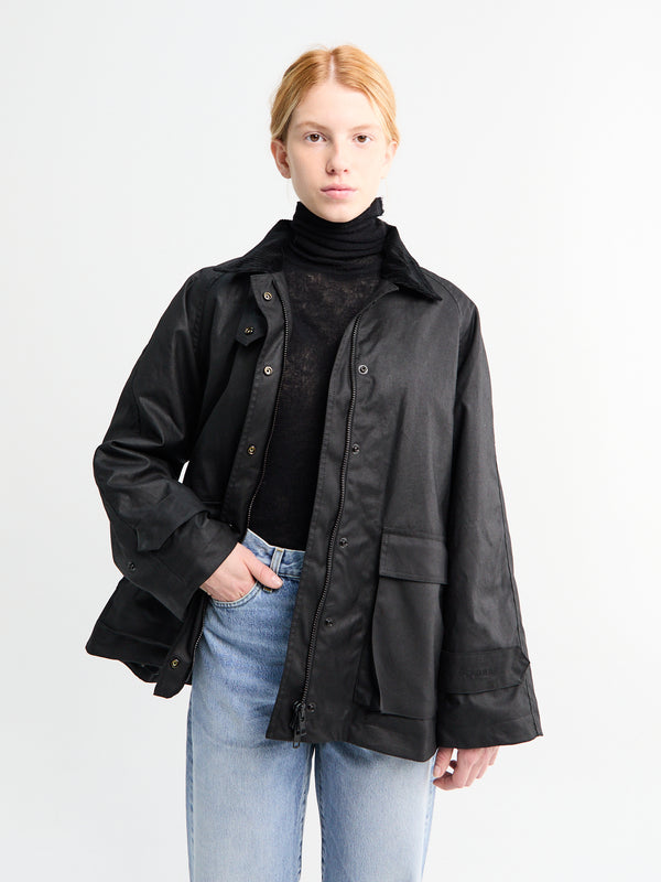 Stoy Oilskin Jacket In Black