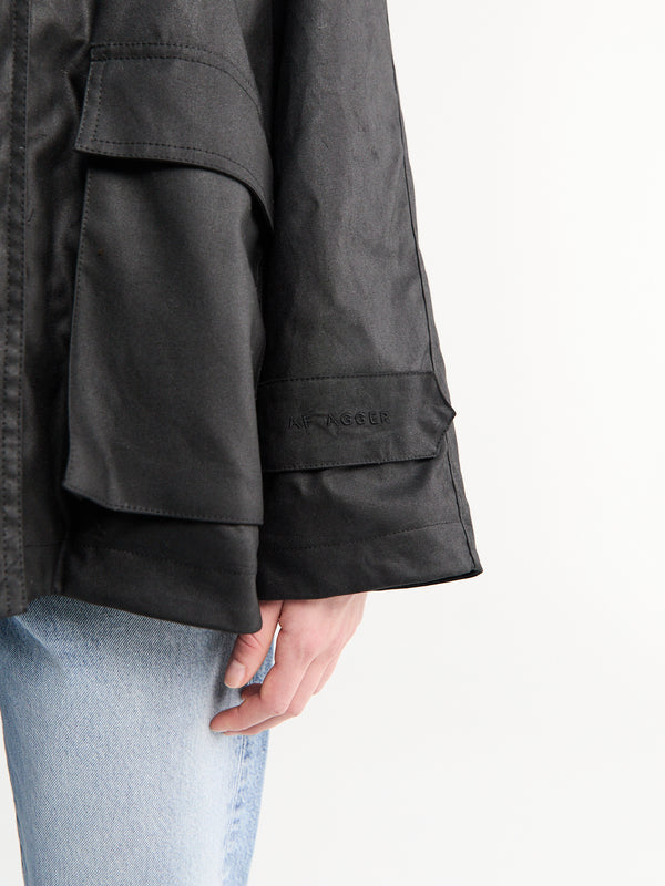 Stoy Oilskin Jacket In Black