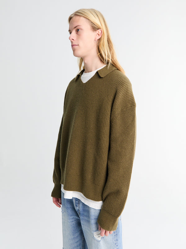 Stoy Open Neck Knit Polo