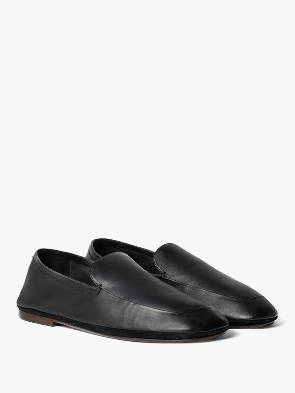 Stoy Outdoor Leather Slippers In Black