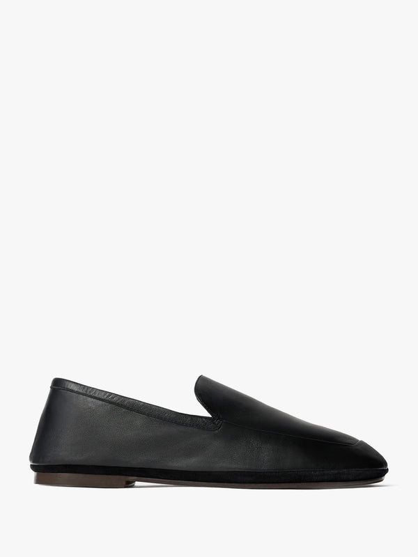 stoy Outdoor Leather Slippers in Black