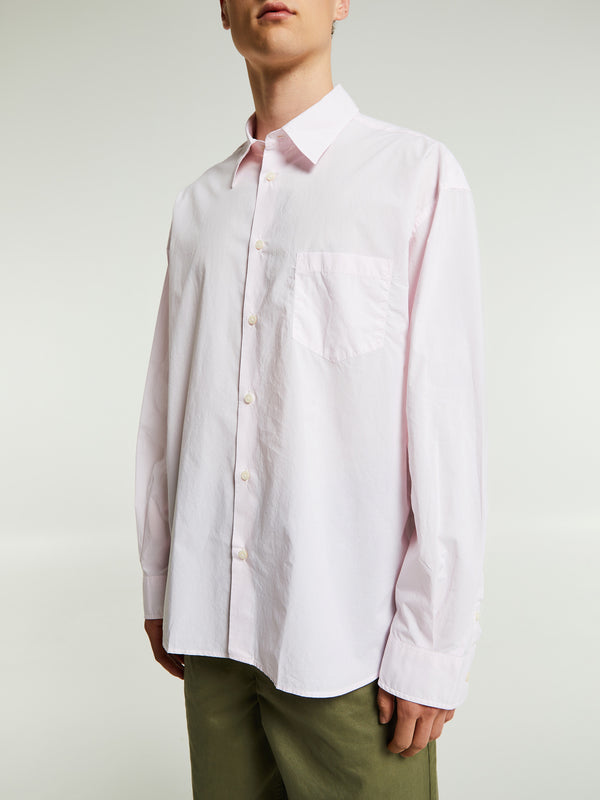 stoy Oversized Poplin Shirt in Light Pink