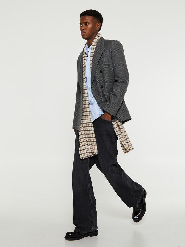 Stoy Oxford Shirt In Blue Tan And Navy