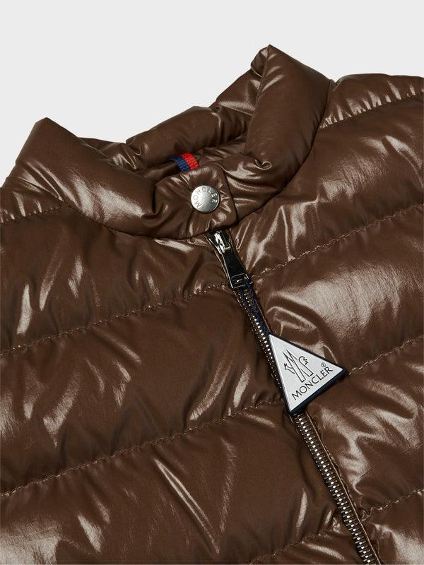 Stoy Papillon Short Down Jacket In Brown