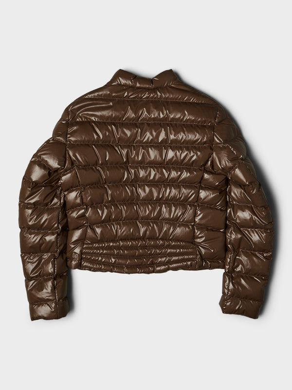 Stoy Papillon Short Down Jacket In Brown