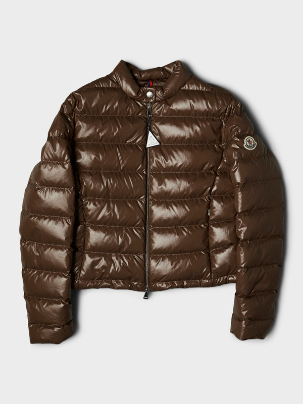 stoy Papillon Short Down Jacket in Brown