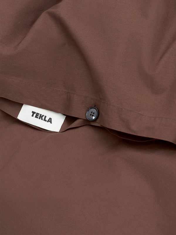 Stoy Percale Duvet Cover In Cocoa Brown