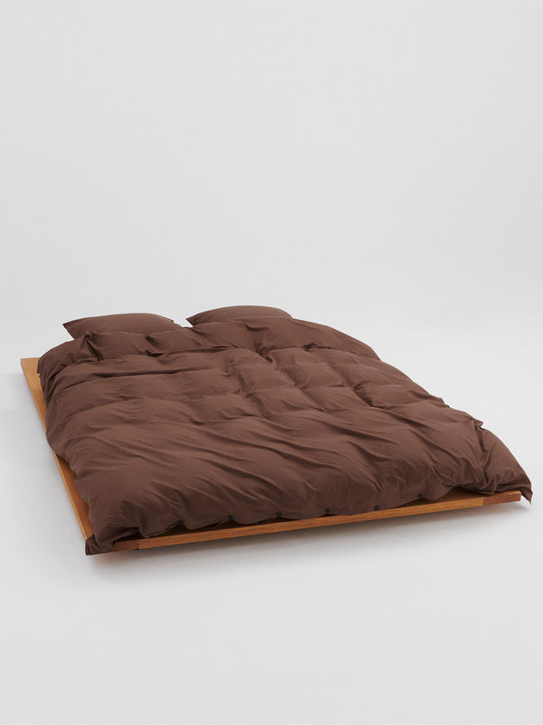 stoy Percale Duvet Cover in Cocoa Brown