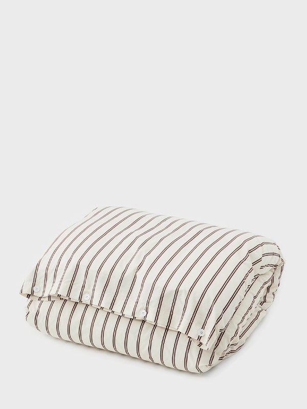 Stoy Percale Duvet Cover In Hopper Stripes