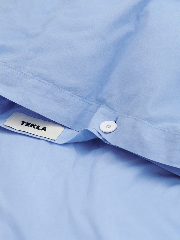 Stoy Percale Duvet Cover In Island Blue