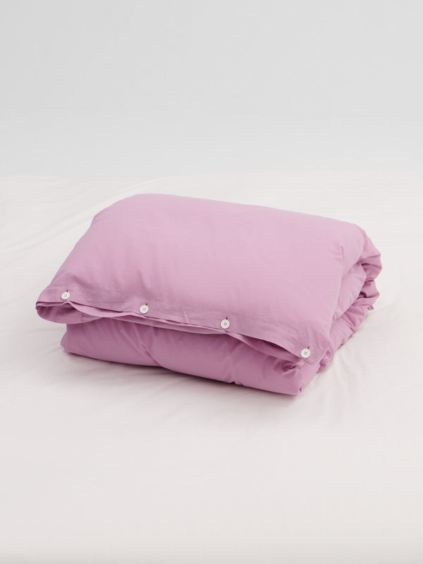Stoy Percale Duvet Cover In Mallow Pink