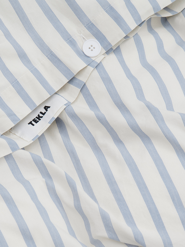 Stoy Percale Duvet Cover In Needle Stripes