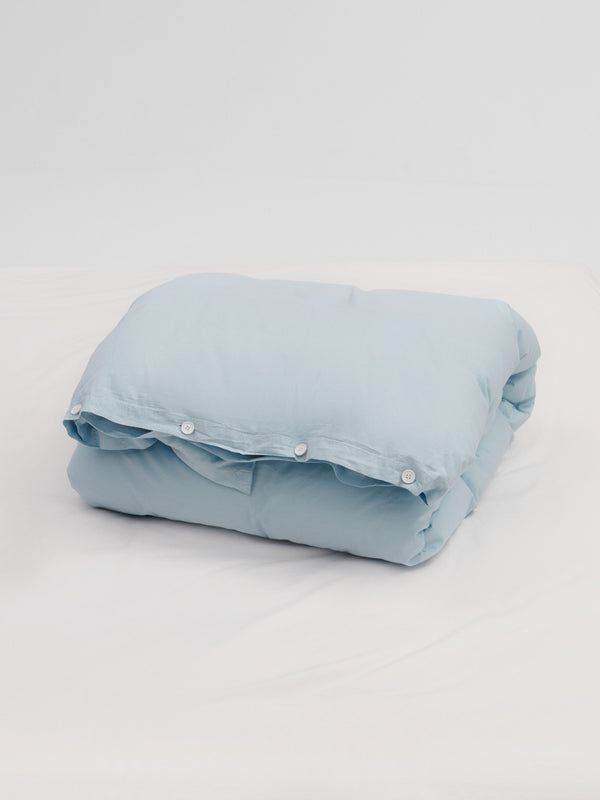 Stoy Percale Duvet Cover In Sky Blue