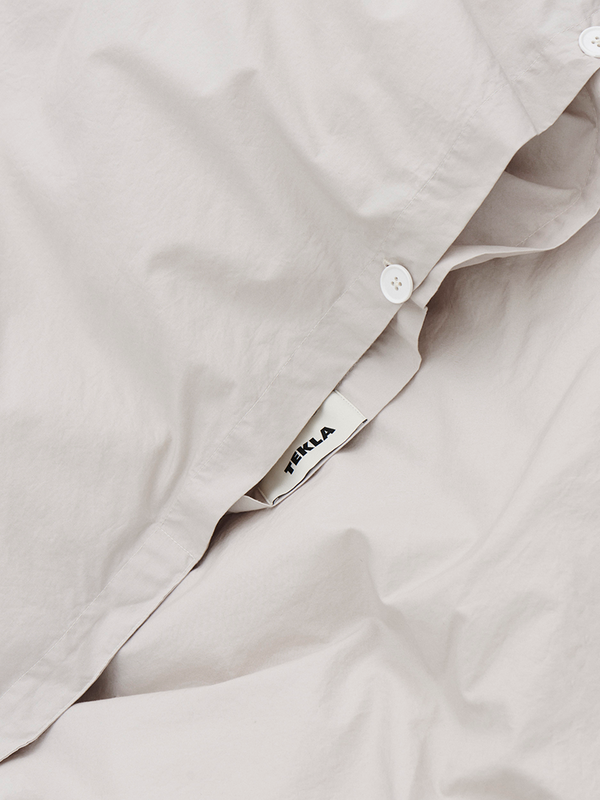 Stoy Percale Duvet Cover In Soft Grey