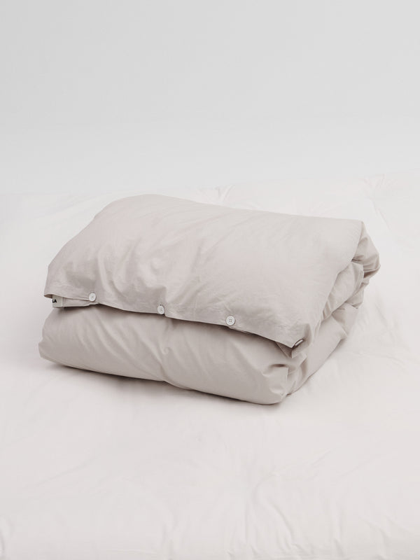 Stoy Percale Duvet Cover In Soft Grey