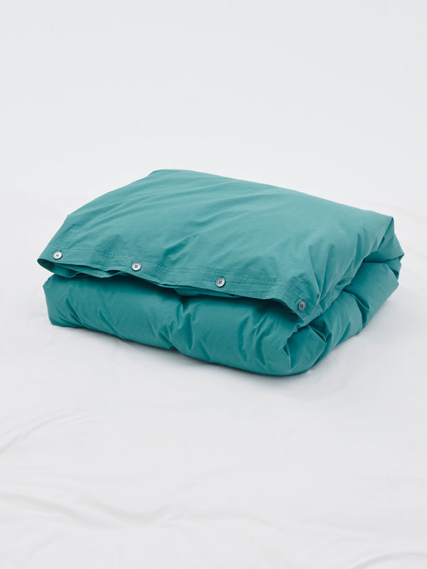 Stoy Percale Duvet Cover In Vintage Green