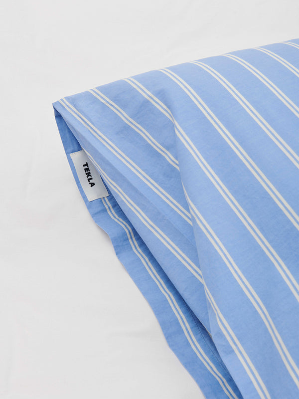 Stoy Percale Pillow Sham In Island Blue Stripes