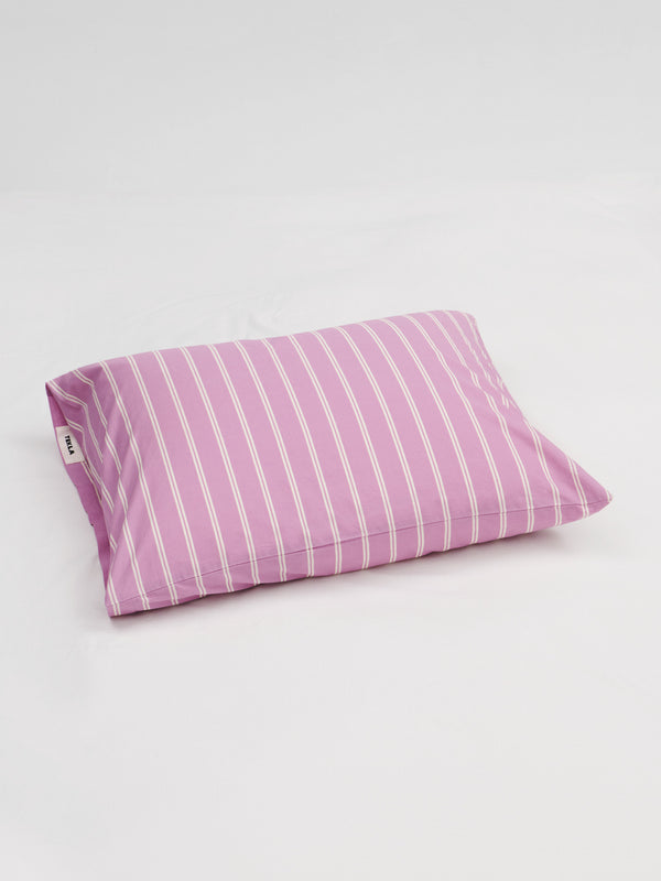 stoy Percale Pillow Sham in Mallow Pink Stripes