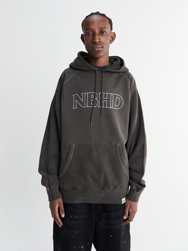 stoy Pigment Dyed Sweat Hoodie in Black