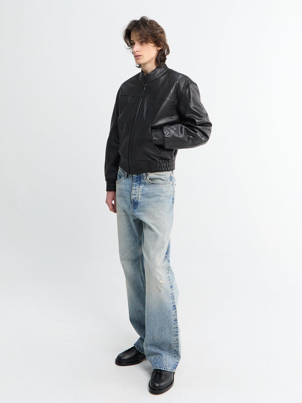 Stoy Polo Biker Jacket In Black