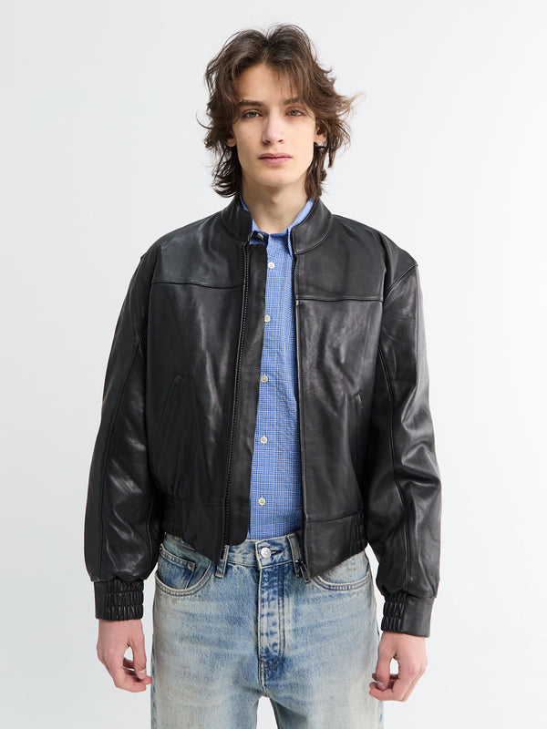 stoy Polo Biker Jacket in Black