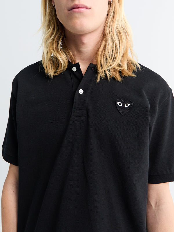 Stoy Polo Shirt With Black Emblem In Black