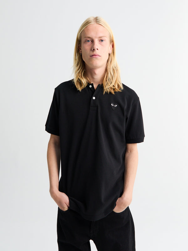 Stoy Polo Shirt With Black Emblem In Black
