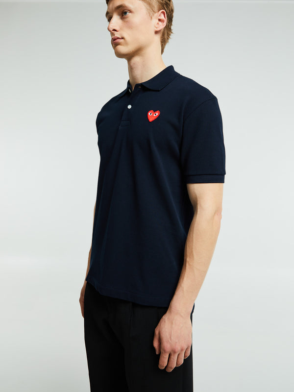 stoy Polo With Red Emblem in Navy