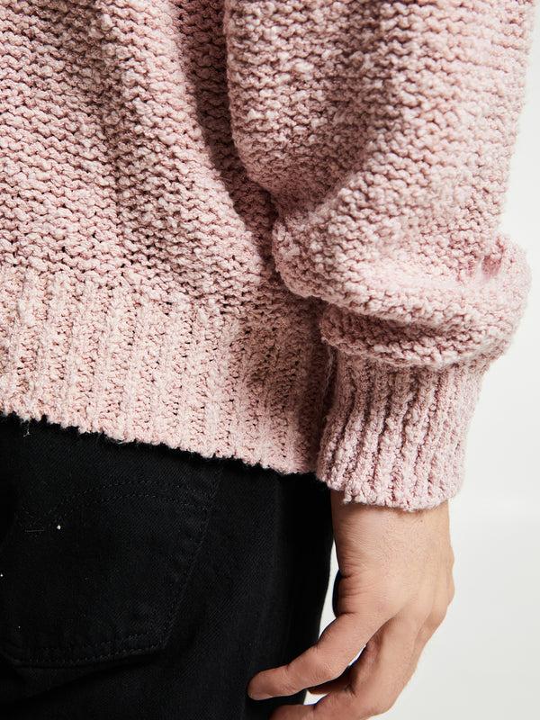 Stoy Popcorn Yarn Sweater In Pink