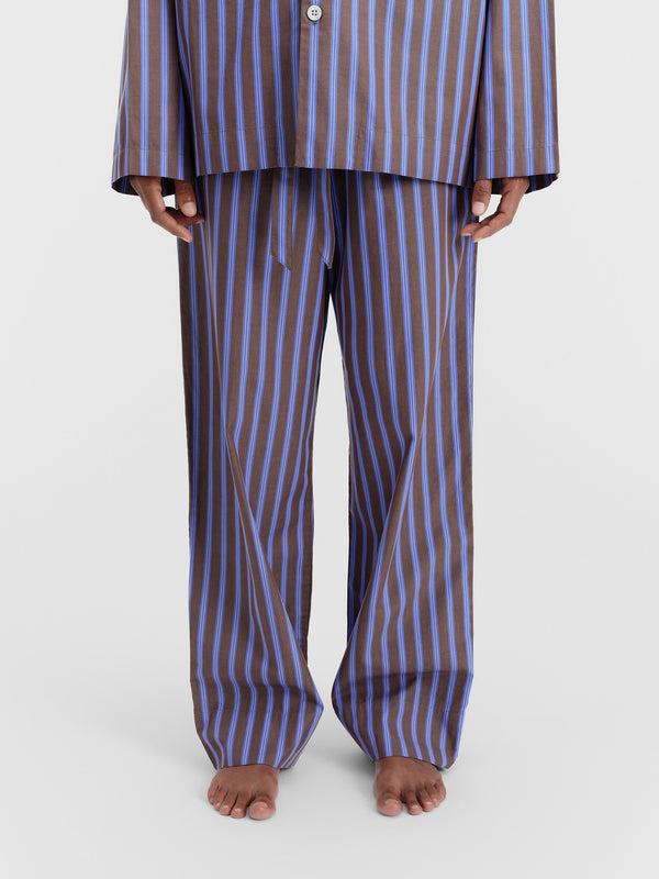 Stoy Poplin Pyjamas Pants In Chestnut Stripes