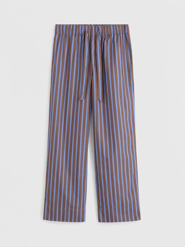 stoy Poplin Pyjamas Pants in Chestnut Stripes