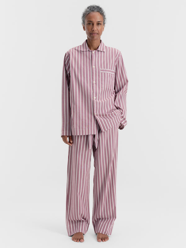 Stoy Poplin Pyjamas Pants In Rhubarb Stripes