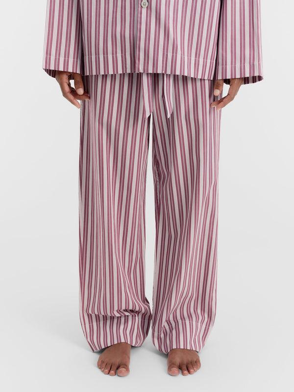 Stoy Poplin Pyjamas Pants In Rhubarb Stripes