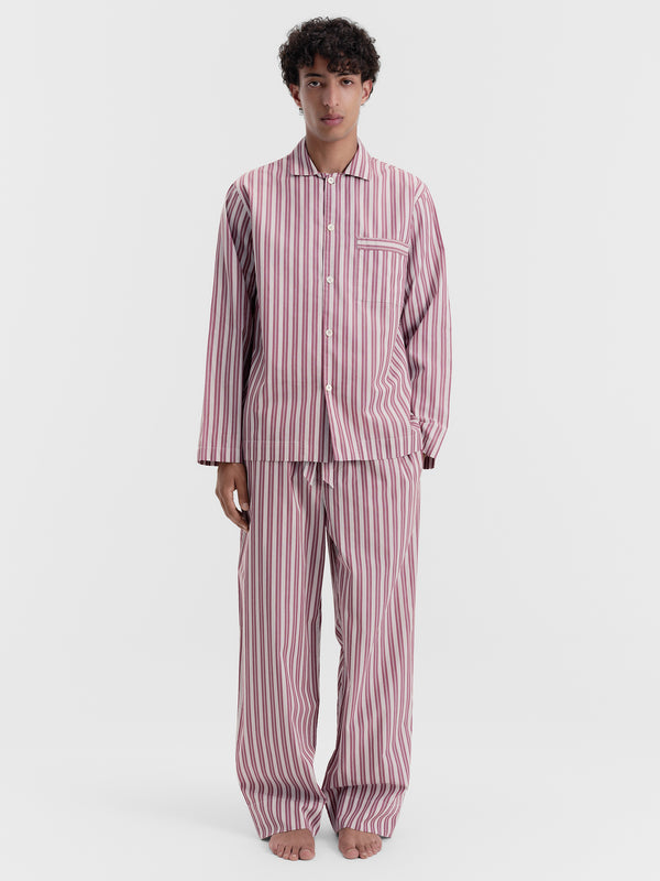 Stoy Poplin Pyjamas Pants In Rhubarb Stripes