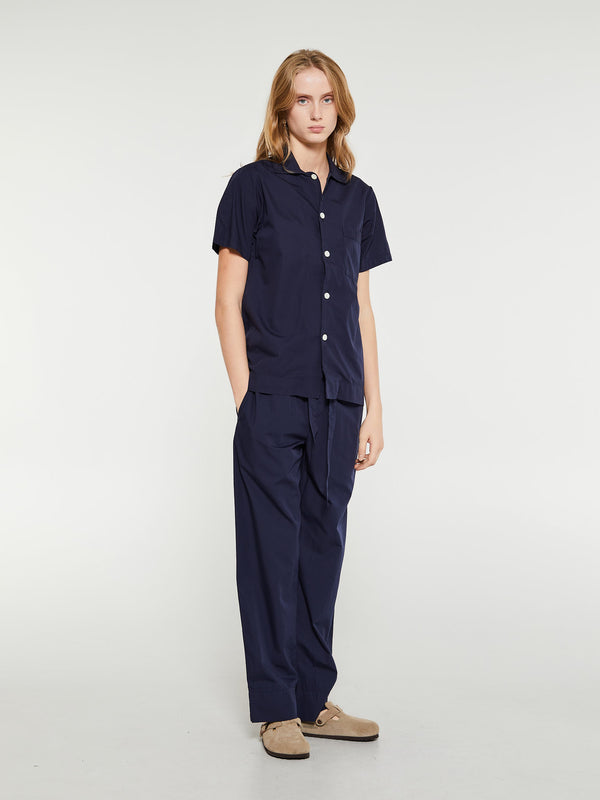 Stoy Poplin Pyjamas Pants In True Navy