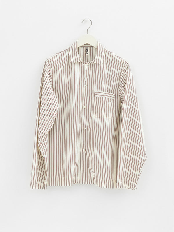 stoy Poplin Pyjamas Shirt in Hopper Stripes
