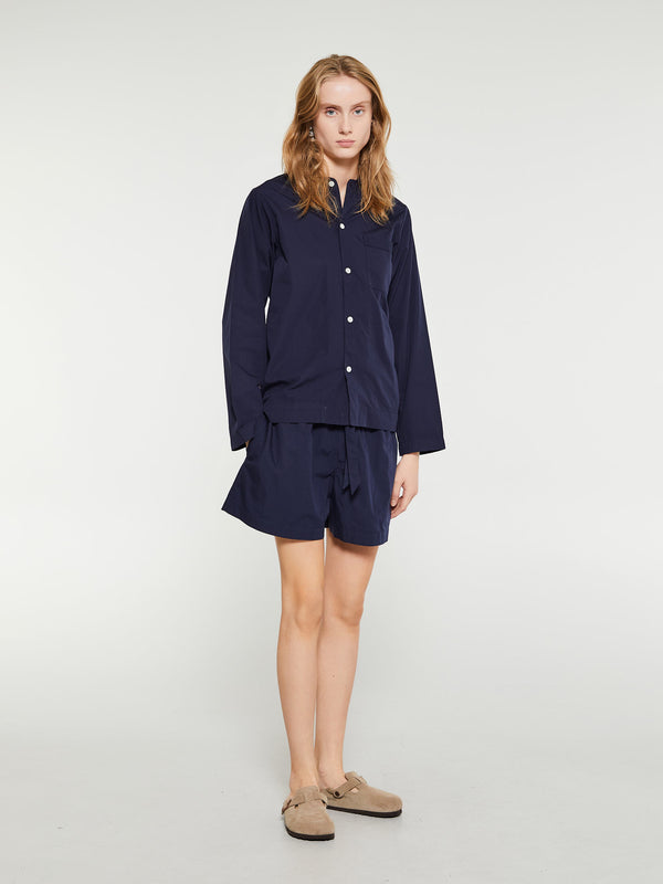 Stoy Poplin Pyjamas Shirt In True Navy