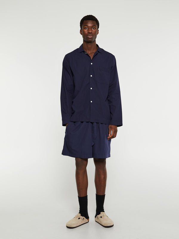Stoy Poplin Pyjamas Shirt In True Navy