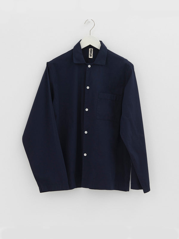 stoy Poplin Pyjamas Shirt in True Navy