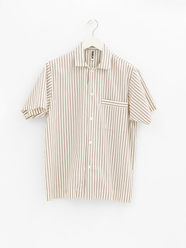 stoy Poplin Pyjamas Short Sleeve in Hopper Stripes