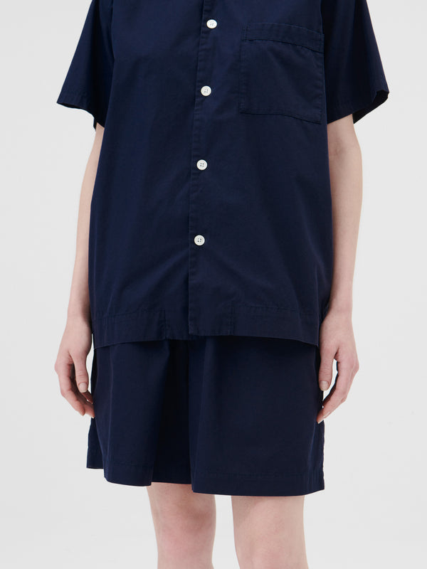 Stoy Poplin Pyjamas Shorts In True Navy