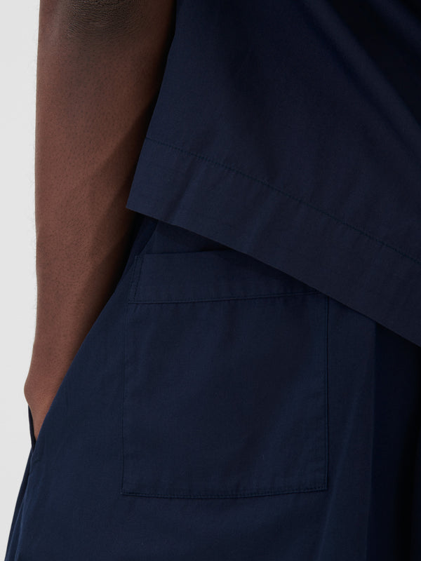 Stoy Poplin Pyjamas Shorts In True Navy