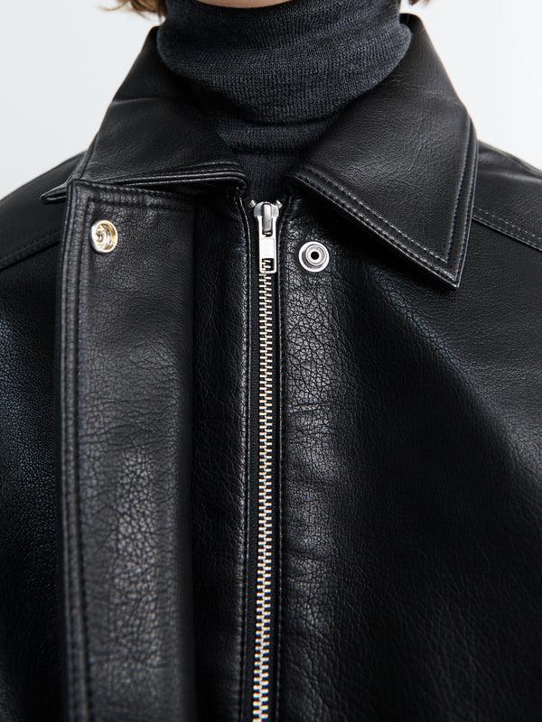 Stoy Prescott Faux Leather Jacket In Black