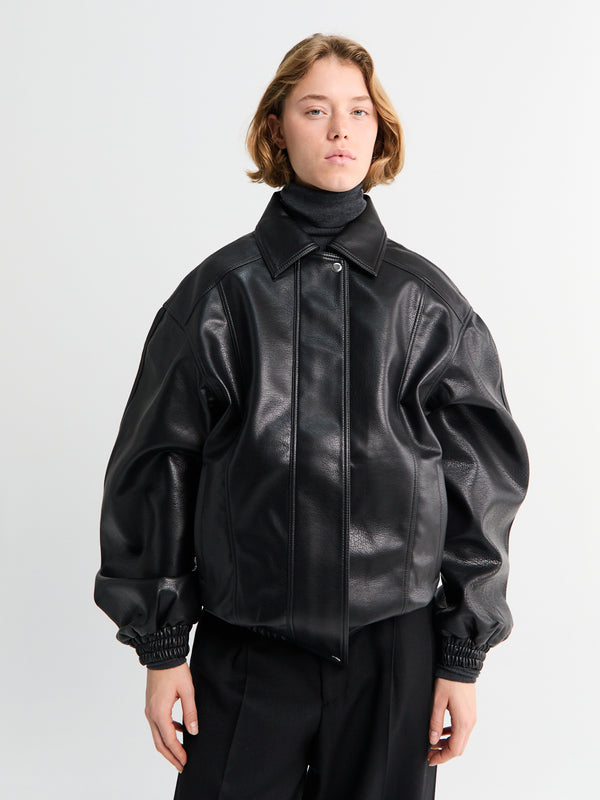 stoy Prescott Faux Leather Jacket in Black