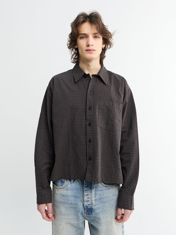 stoy Priority Shirt in Dark Linen Check