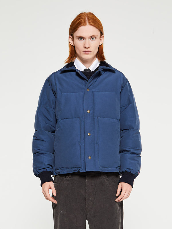 stoy Quilted Puffer Jacket in Navy