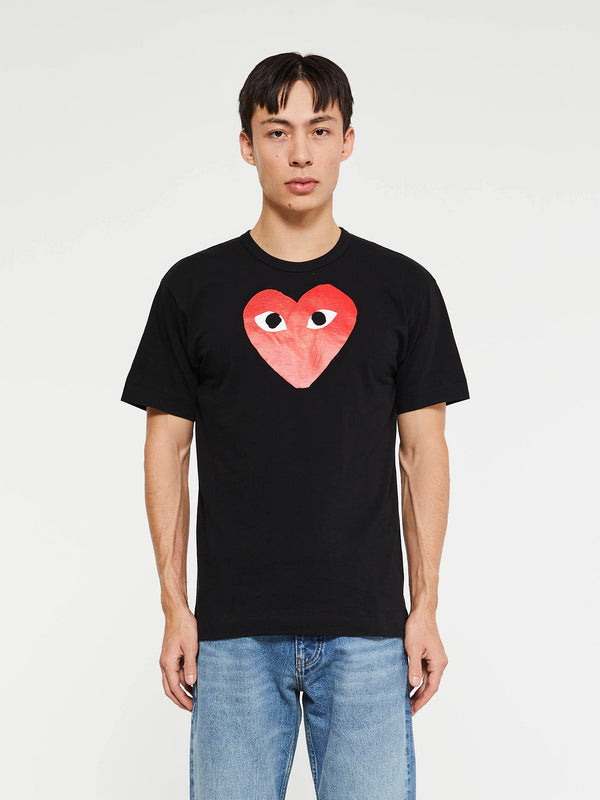 stoy Red Heart T-Shirt in Black