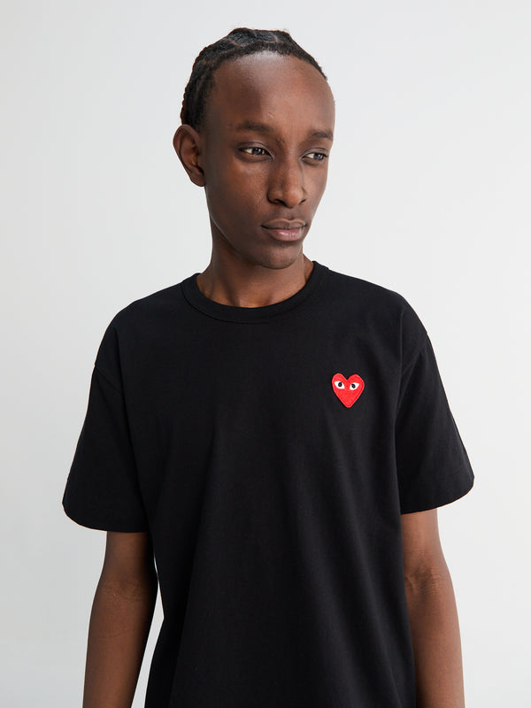 stoy Red Heart T-Shirt in Black