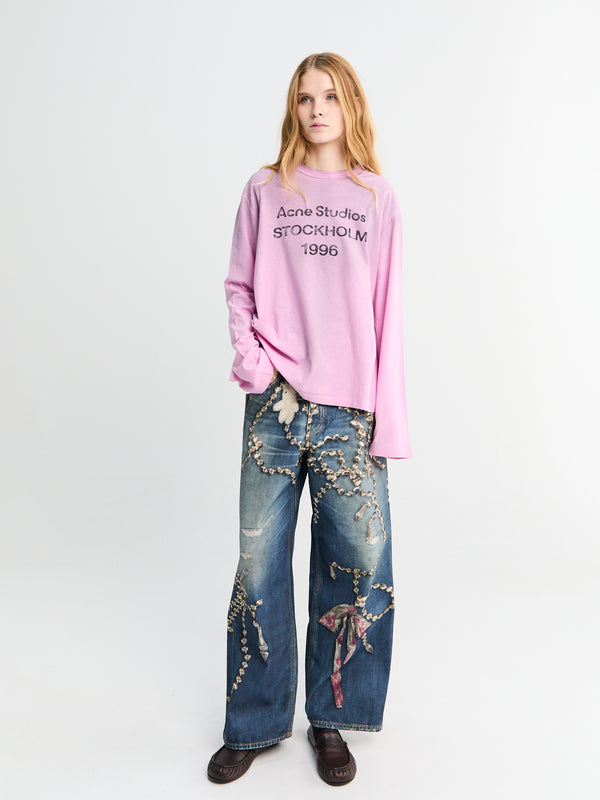 Stoy Relaxed Fit Logo T-Shirt In Cotton Candy Pink