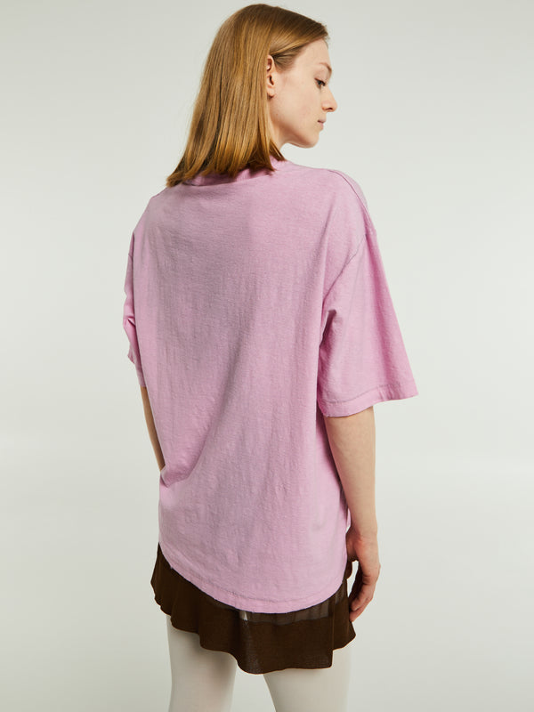 Stoy Relaxed Fit Logo T-Shirt In Cotton Candy Pink